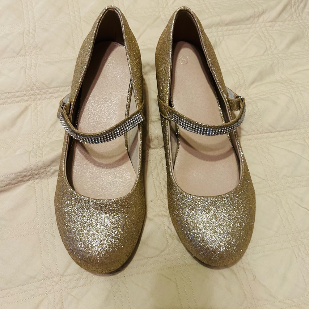 Gold Glitter Kids Shoes